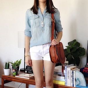 GAP white denim shorts